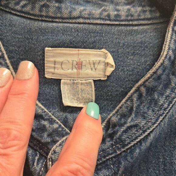 J Crew Denim Long Sleeve Button Up Shirt XLT - Picture 5 of 7